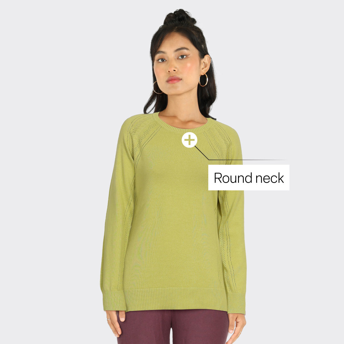 At-Ease Cotton Knit Pointelle Top - Full