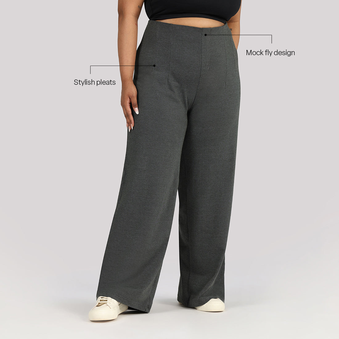 Work-To-Wine Twill Wide Dart Pants