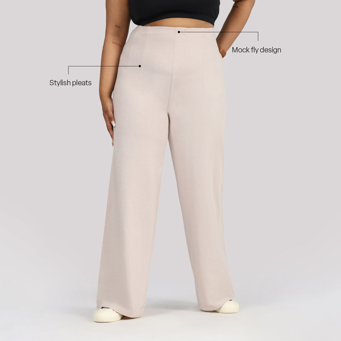 Work-To-Wine Twill Wide Dart Pants