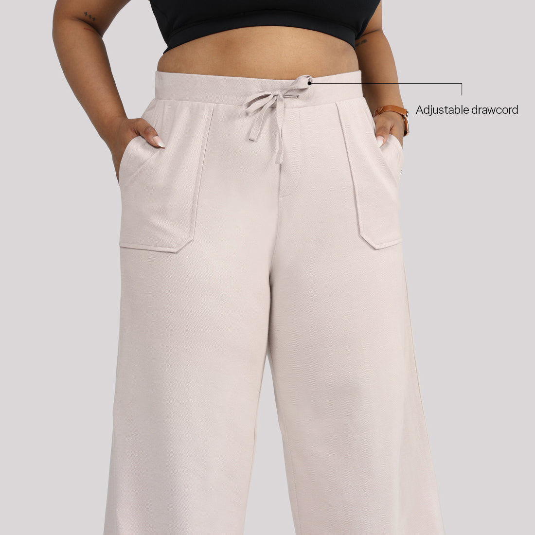 Work-To-Wine Twill Drawstring Pants