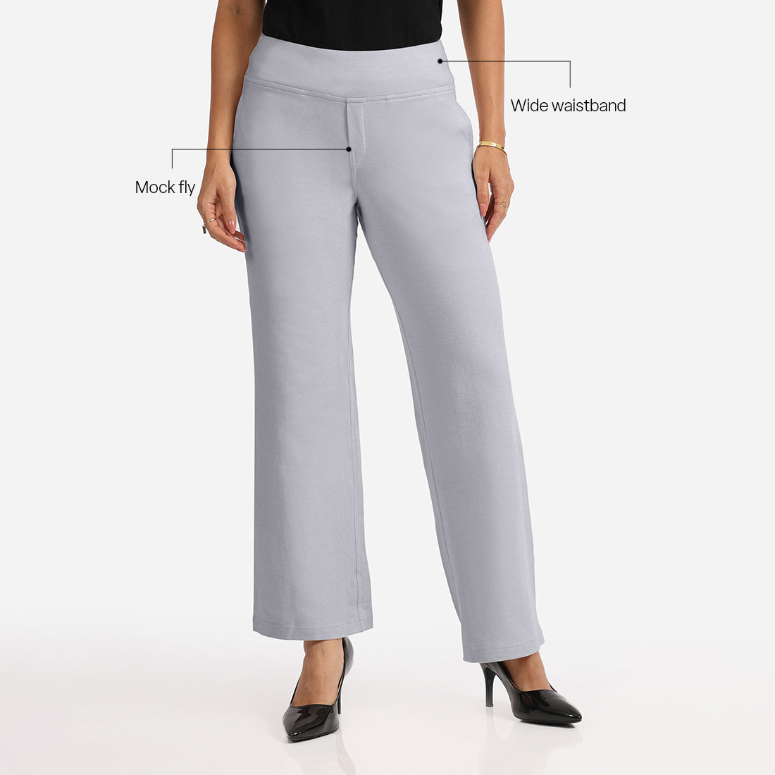 Work-To-Wine Twill Wide Leg Flare Pants