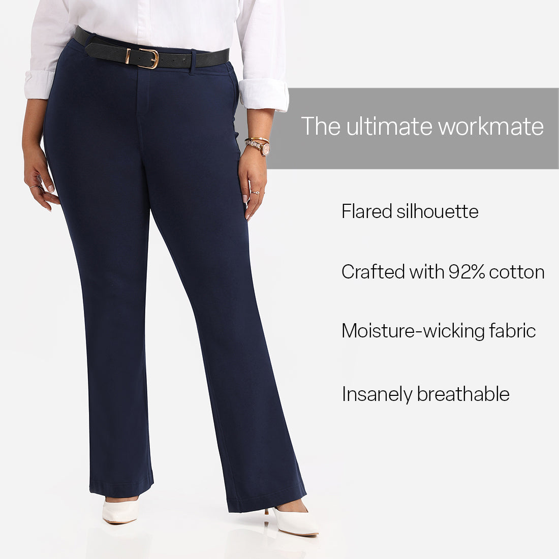 AM:PM Air Flare Trousers - Cotton Tall