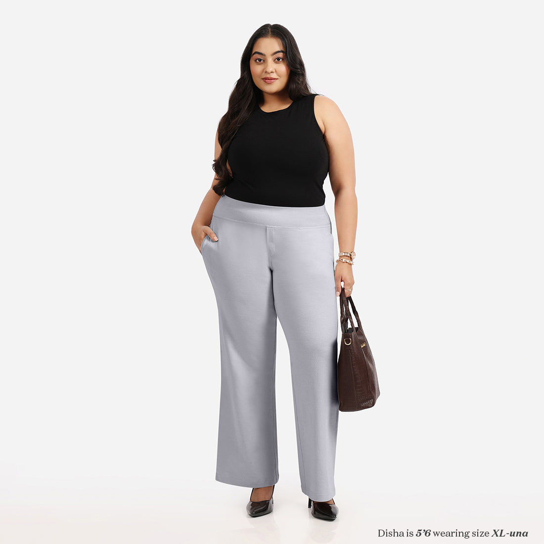 Work-To-Wine Twill Wide Leg Flare Pants