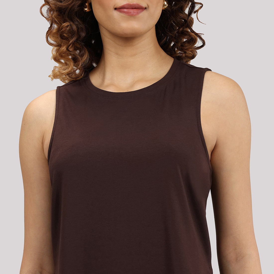 Last Tee Sleeveless Long Slit Top