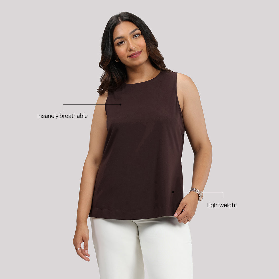 Last Tee Sleeveless Long Slit Top