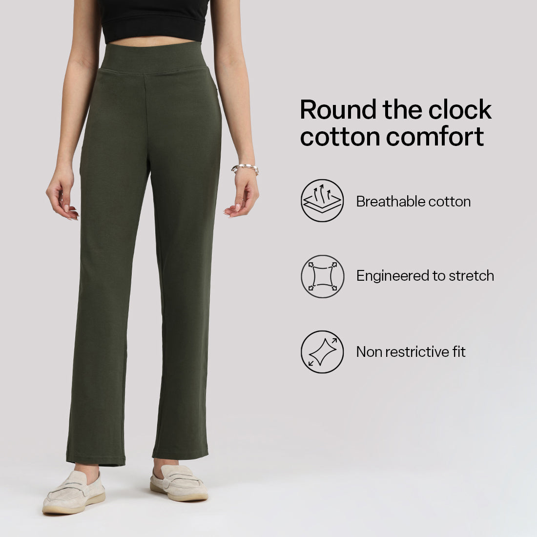 AM:PM Cotton Straight Pants