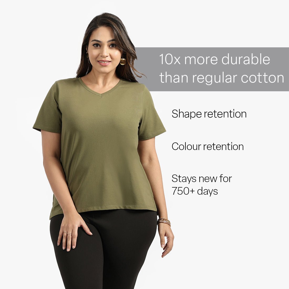 Last Tee - V Neck Half Sleeves - BlissClub
