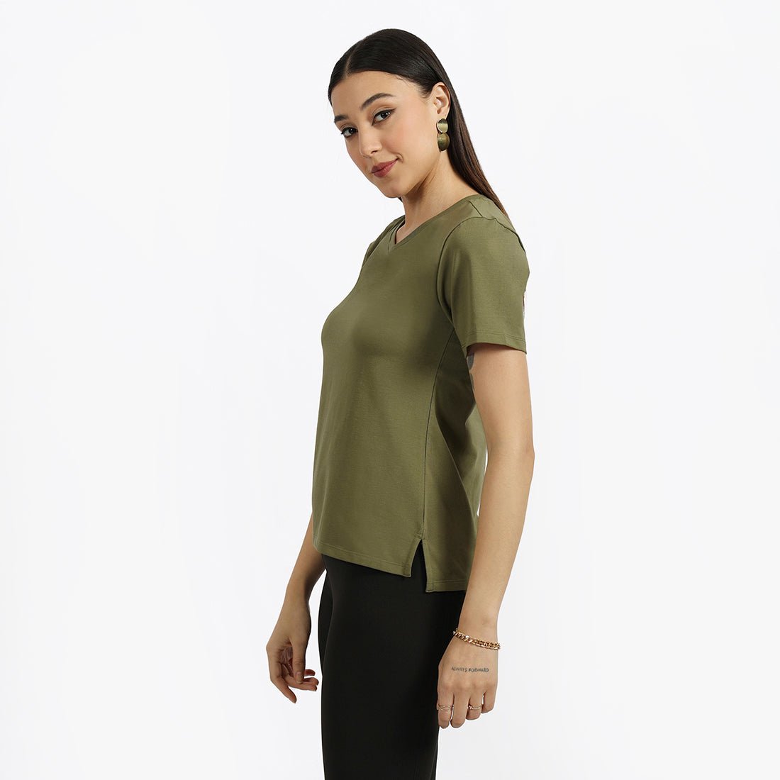 Last Tee - V Neck Half Sleeves - BlissClub