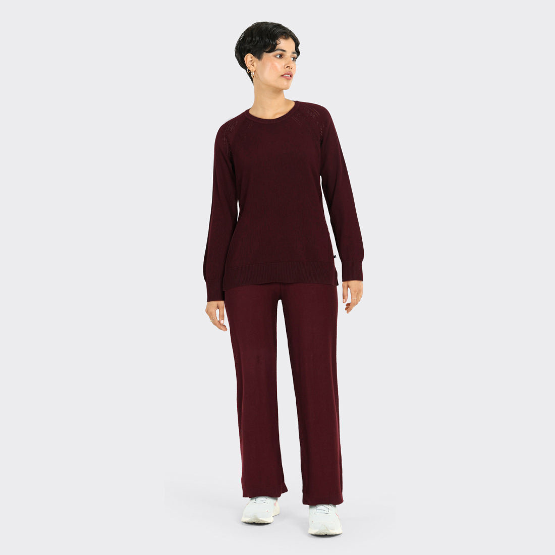 At-Ease Cotton Knit Pointelle Top - Full