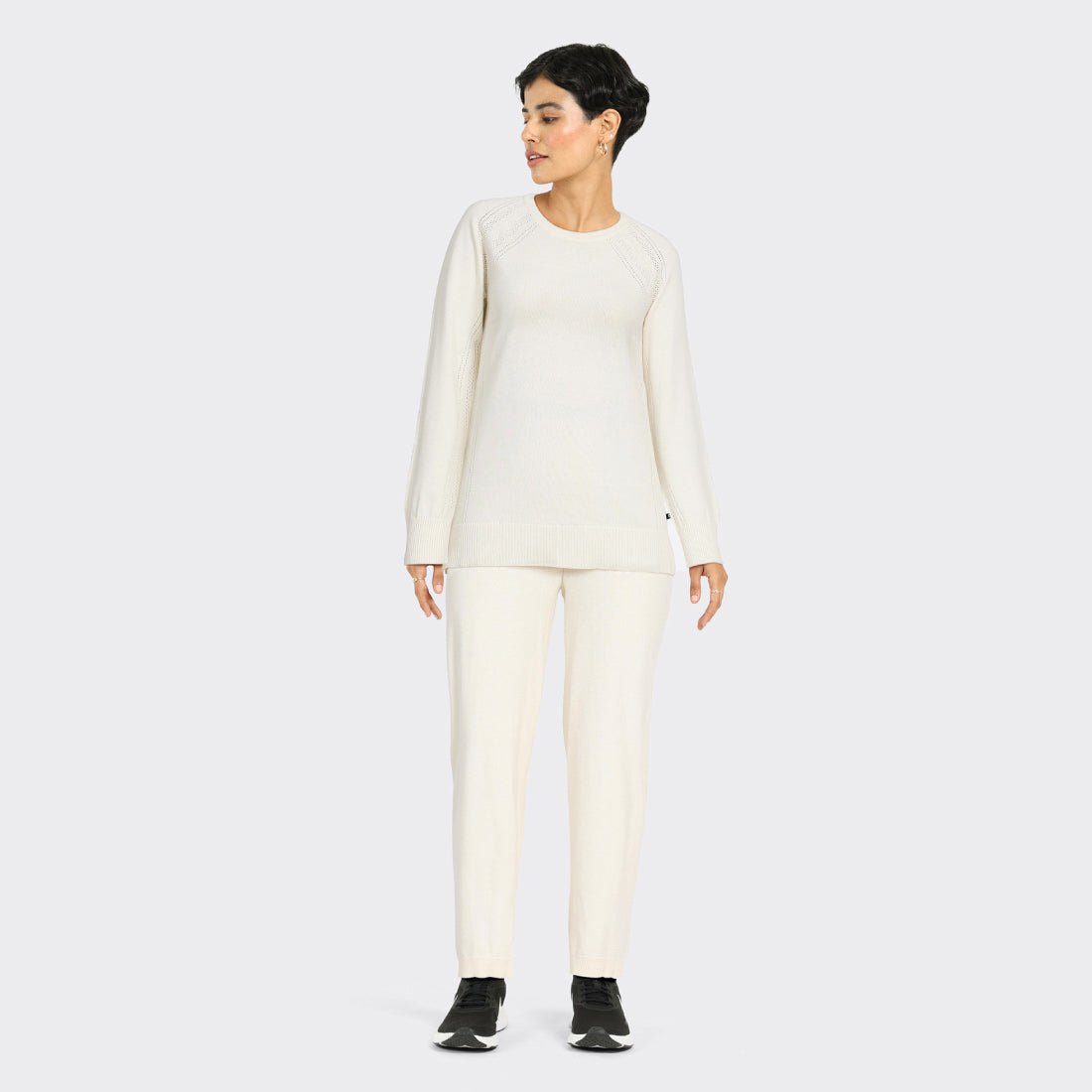 At-Ease Cotton Knit Pointelle Top - Full