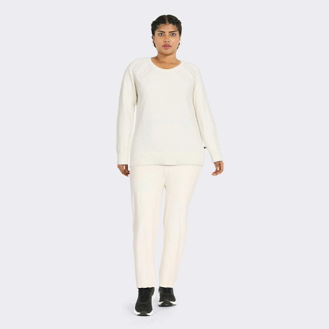 At-Ease Cotton Knit Pointelle Top - Full