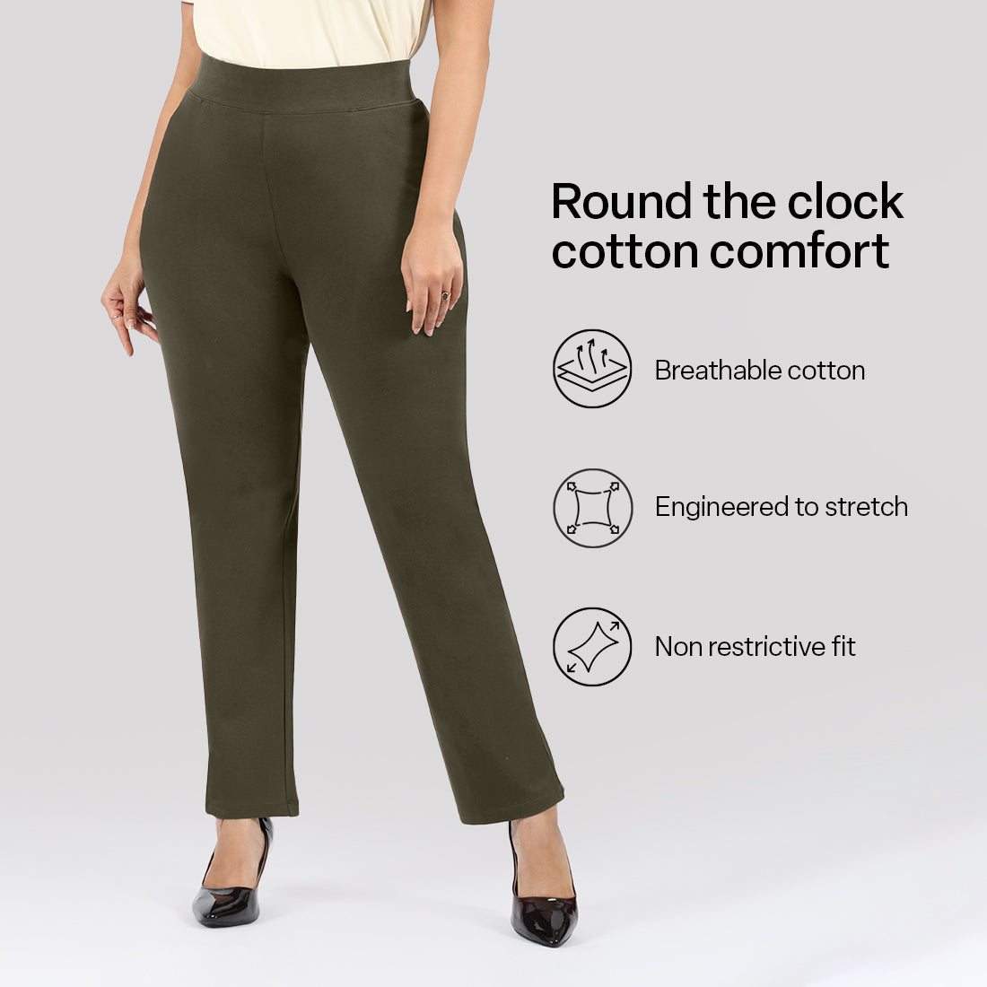AM:PM Cotton Straight Pants