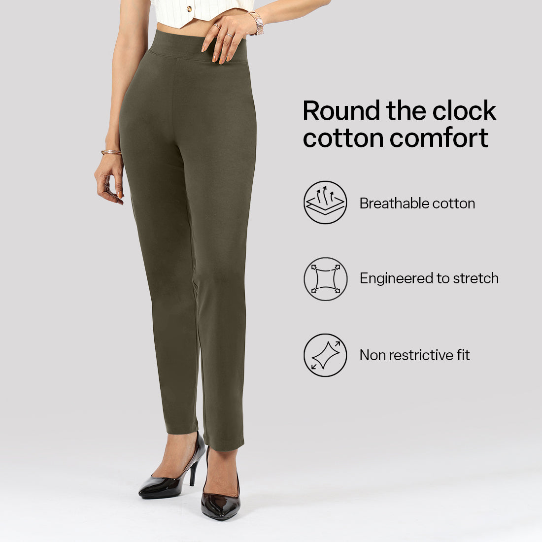 AM:PM Cotton Straight Pants