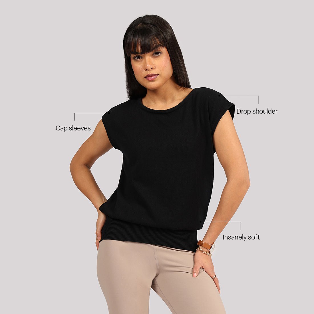 Move All Day Cap Sleeves Top - BlissClub