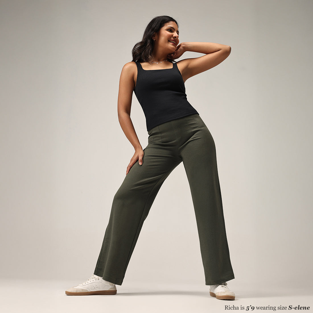 Work-To-Wine Twill Wide Dart Pants