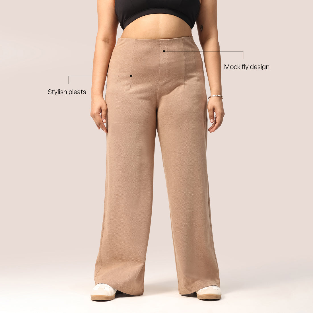 Work-To-Wine Twill Wide Dart Pants