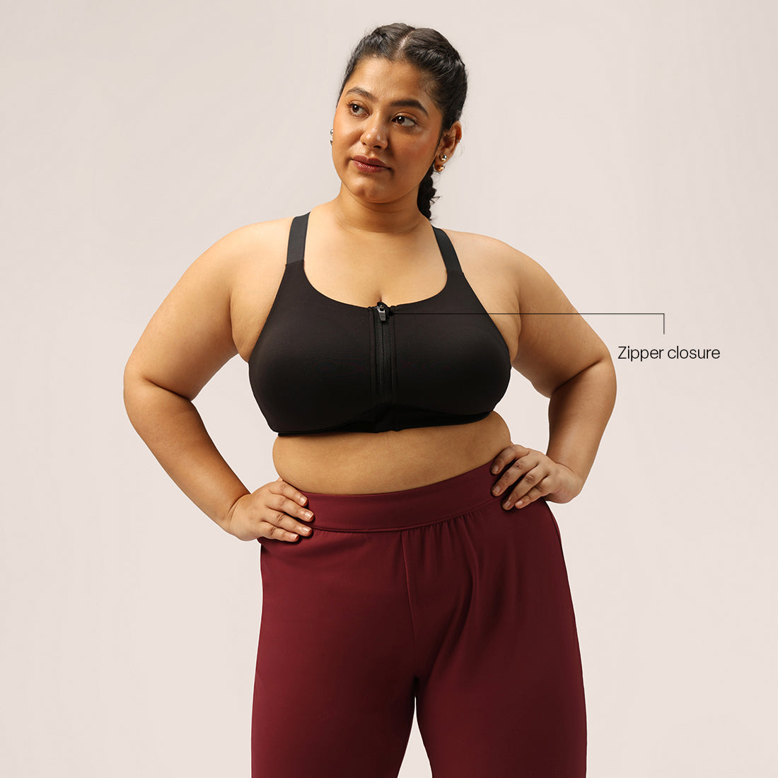 Zip-Up Sports Bra