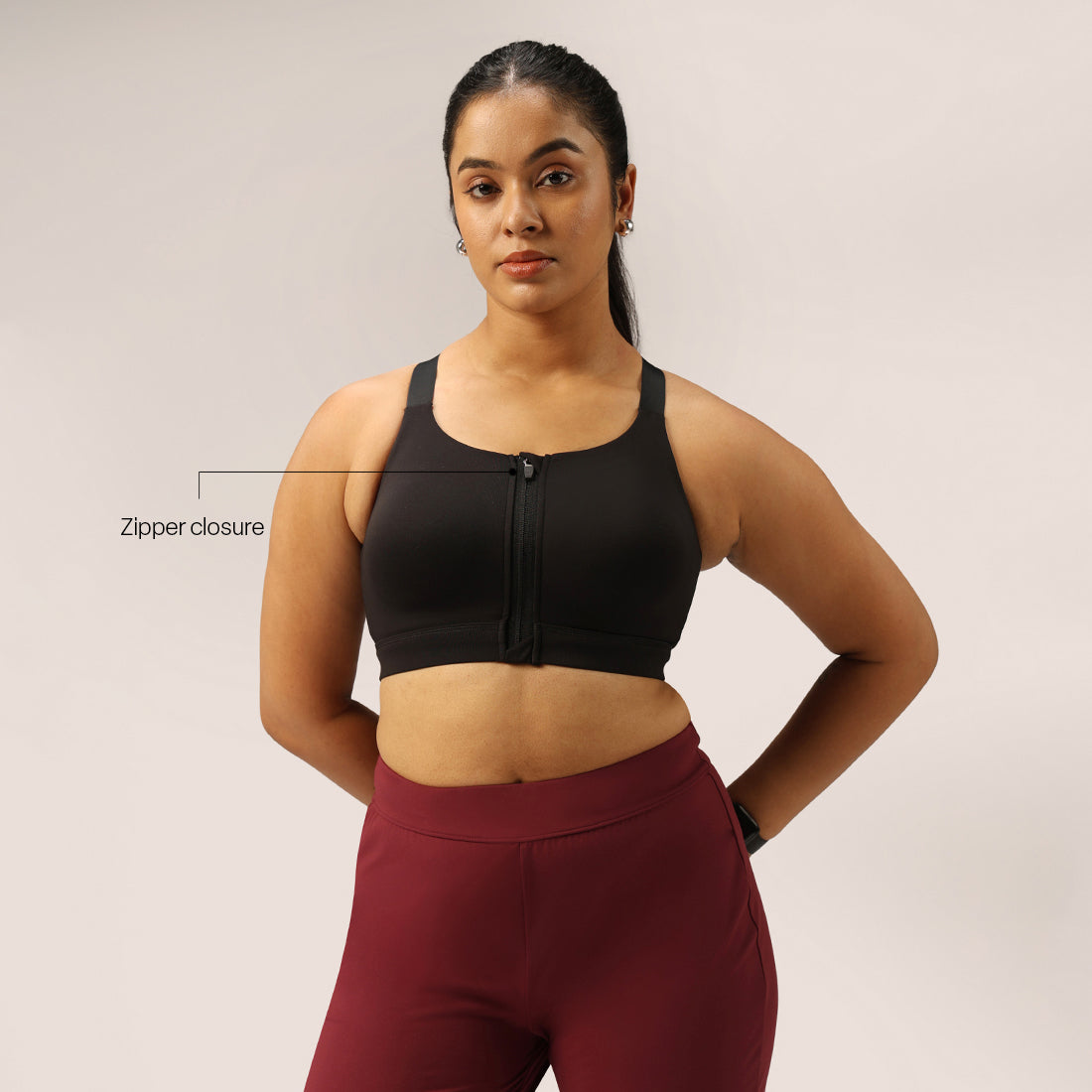 Zip-Up Sports Bra