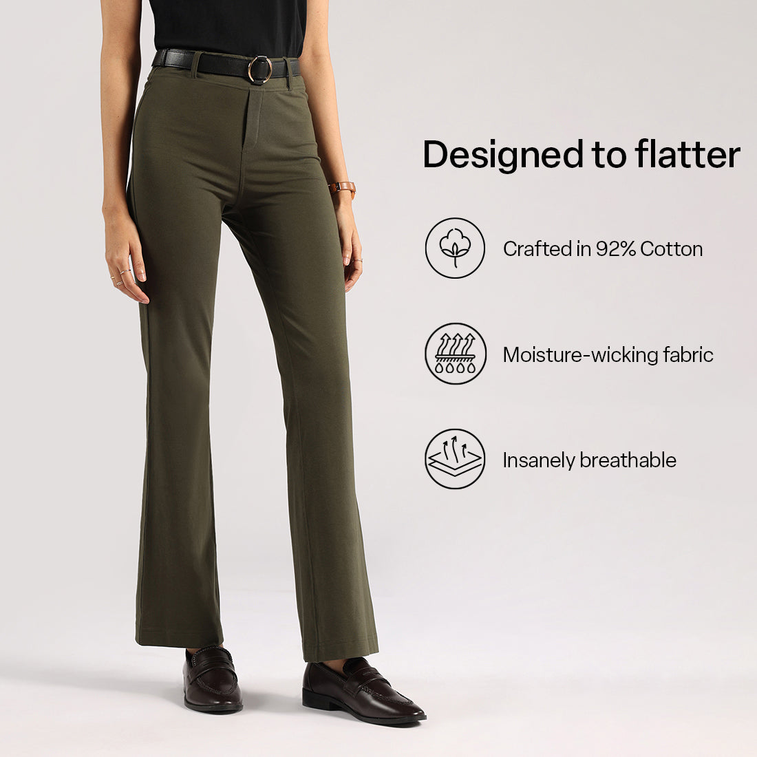 AM:PM Air Flare Trousers - Cotton Tall