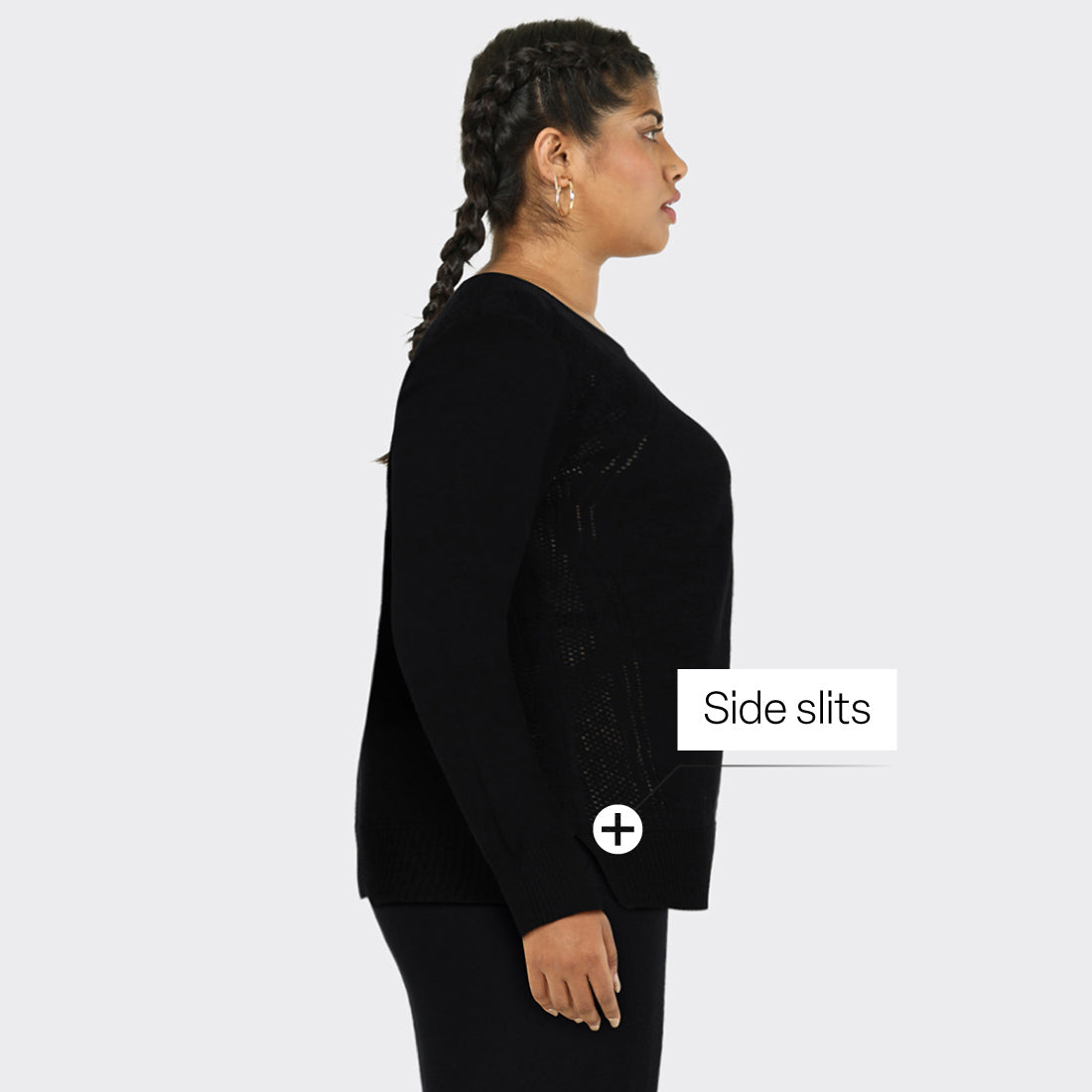 At-Ease Cotton Knit Pointelle Top - Full