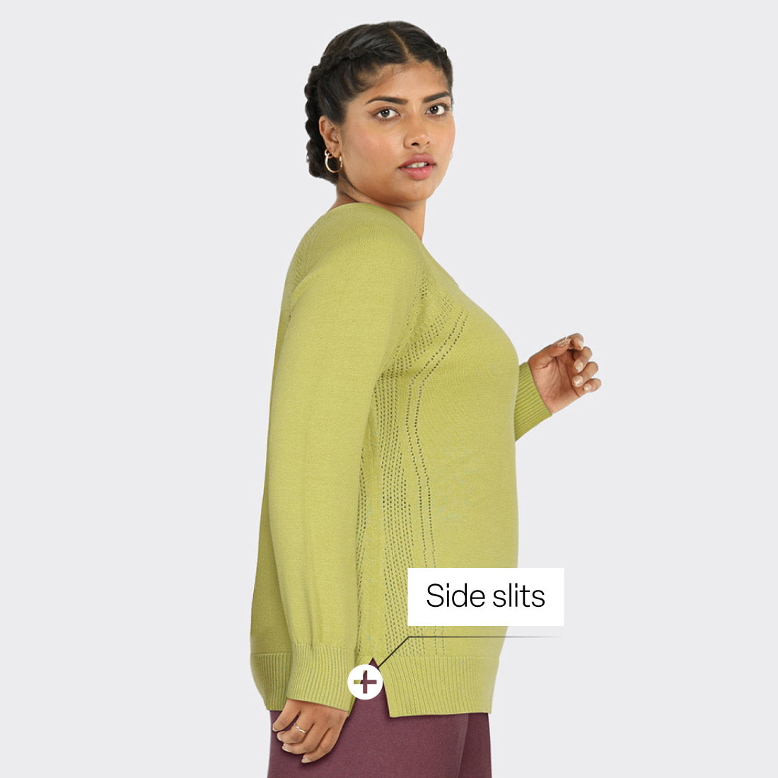 At-Ease Cotton Knit Pointelle Top - Full