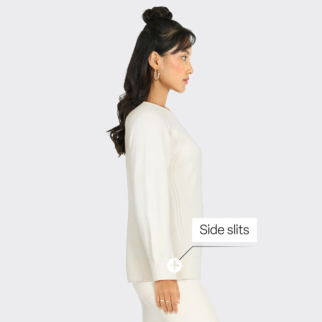 At-Ease Cotton Knit Pointelle Top - Full