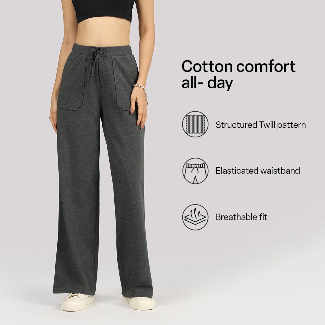 Work-To-Wine Twill Drawstring Pants - BlissClub