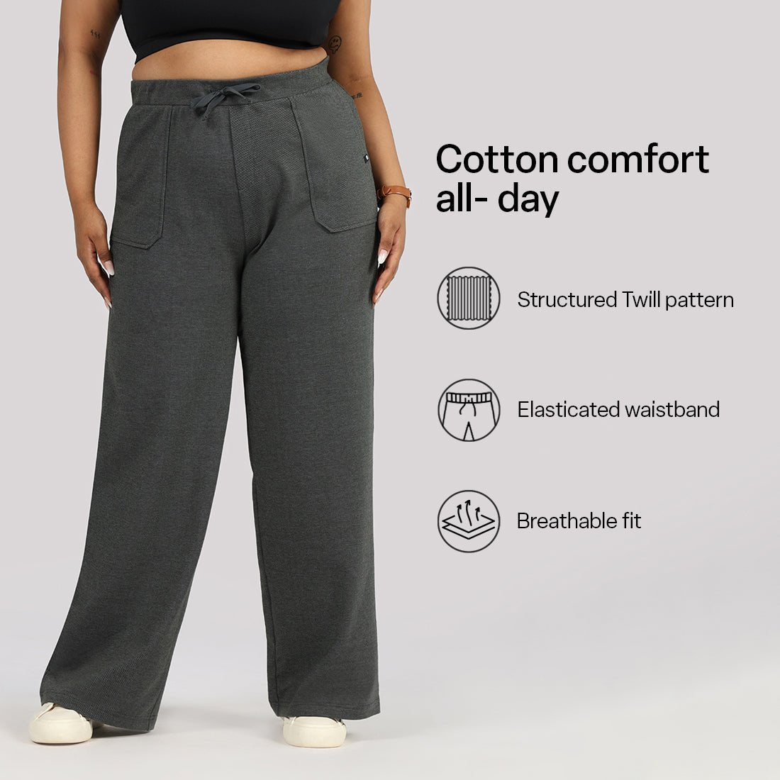 Work-To-Wine Twill Drawstring Pants - BlissClub