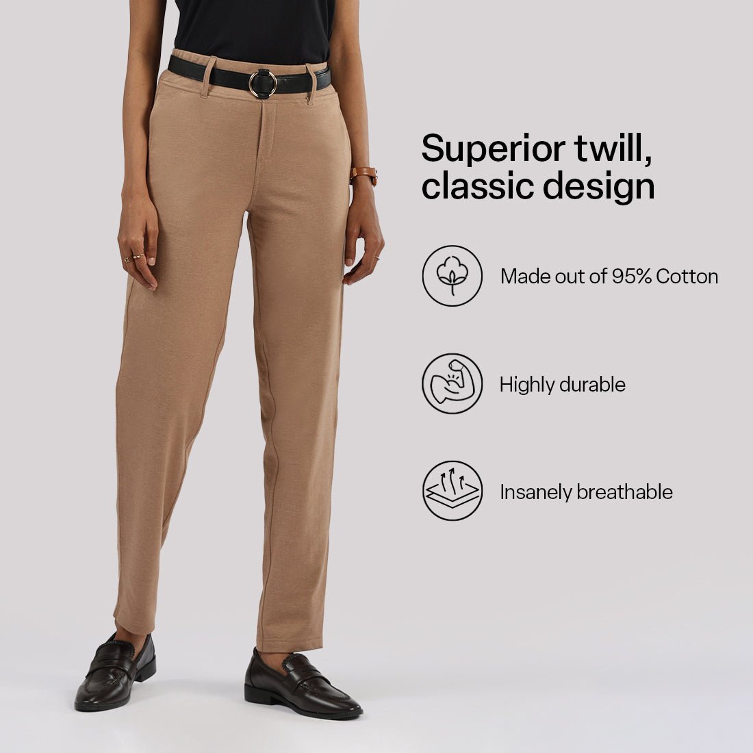 Work-To-Wine Twill Straight Pants - BlissClub