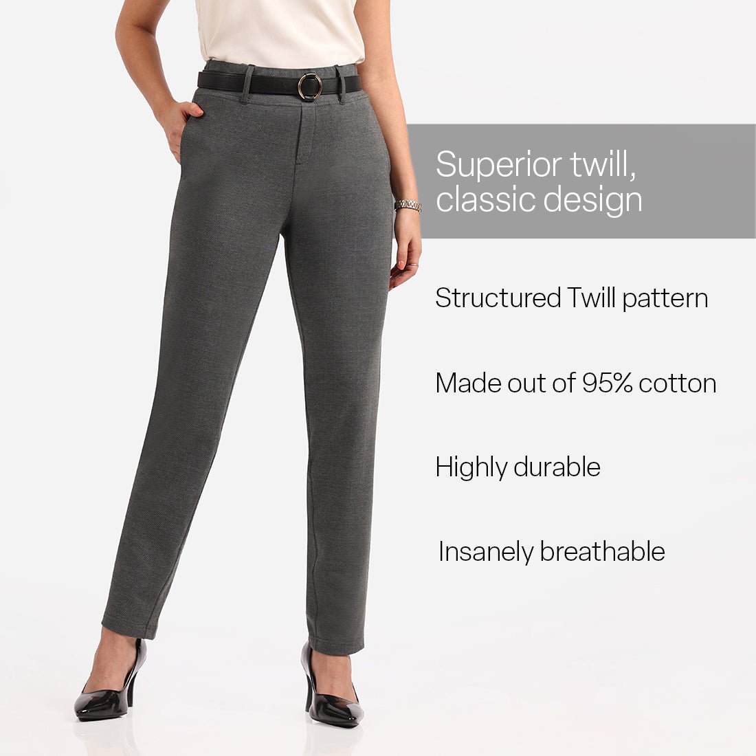 Work-To-Wine Twill Straight Pants - BlissClub