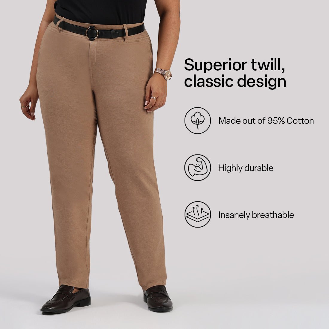 Work-To-Wine Twill Straight Pants - BlissClub