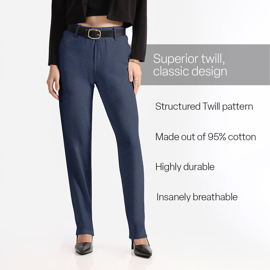 Work-To-Wine Twill Straight Pants - BlissClub