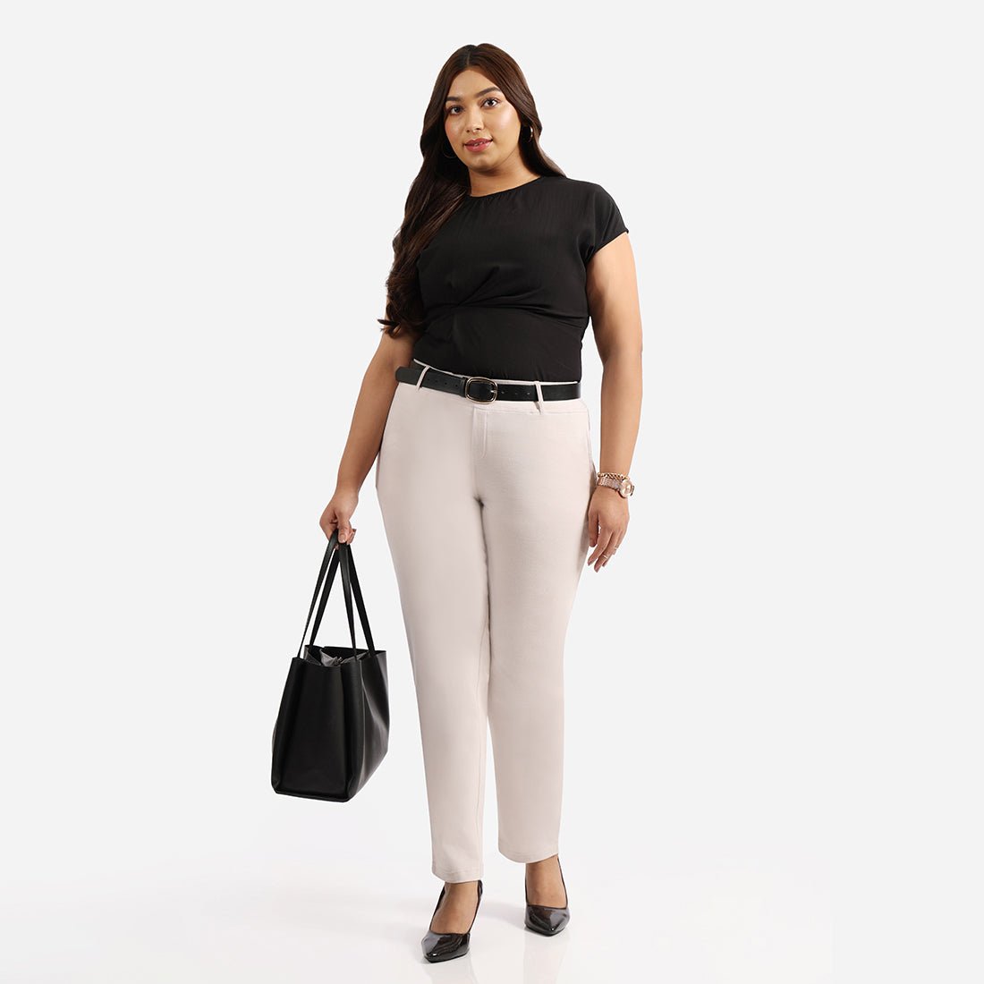 Work-To-Wine Twill Straight Pants - BlissClub