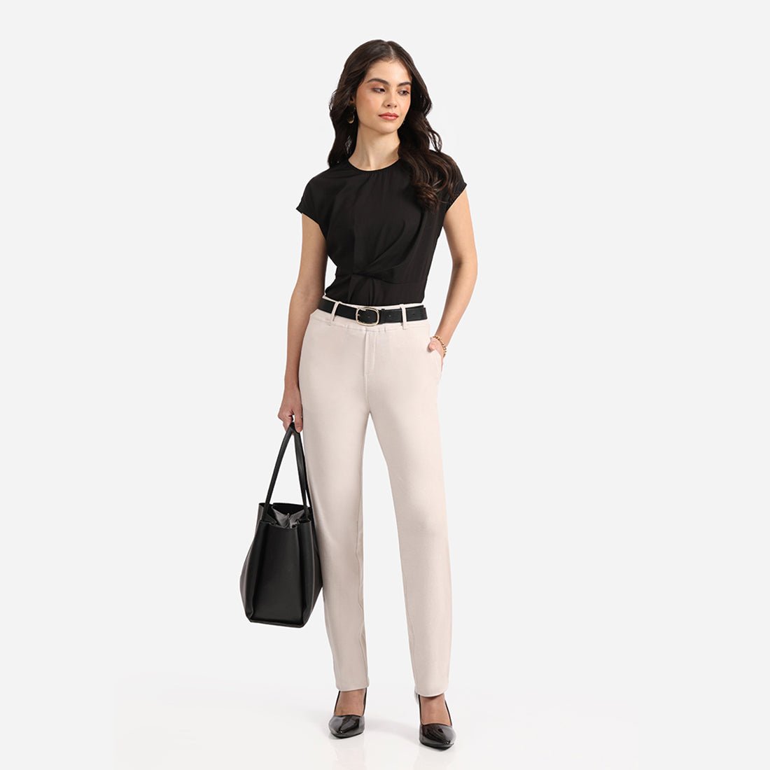 Work-To-Wine Twill Straight Pants - BlissClub