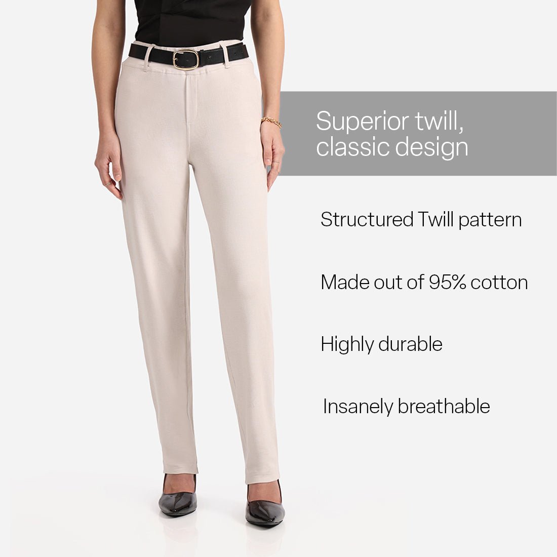 Work-To-Wine Twill Straight Pants - BlissClub
