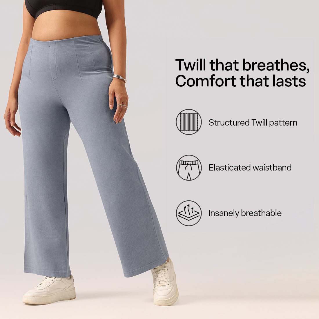 Work-To-Wine Twill Wide Dart Pants - BlissClub