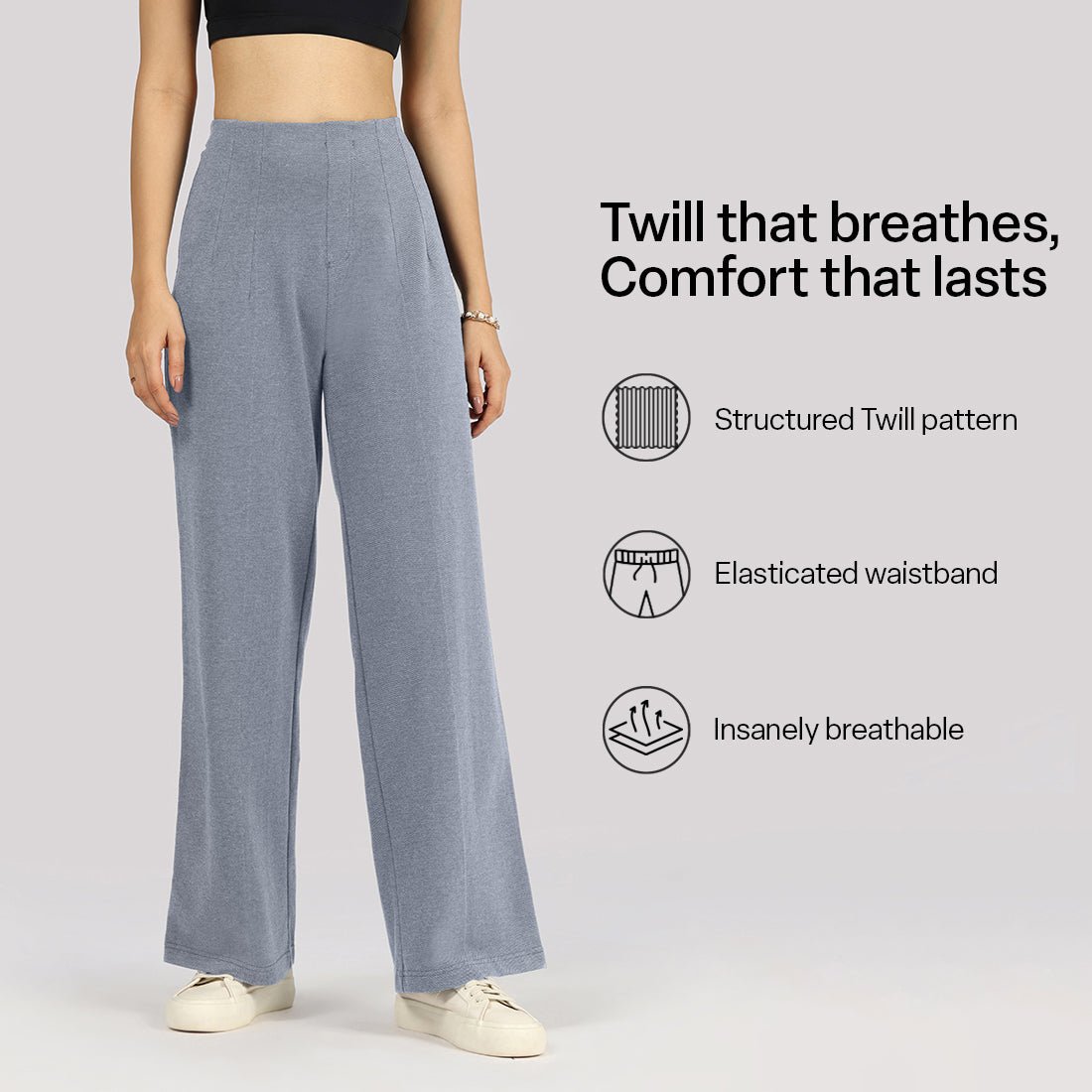 Work-To-Wine Twill Wide Dart Pants - BlissClub