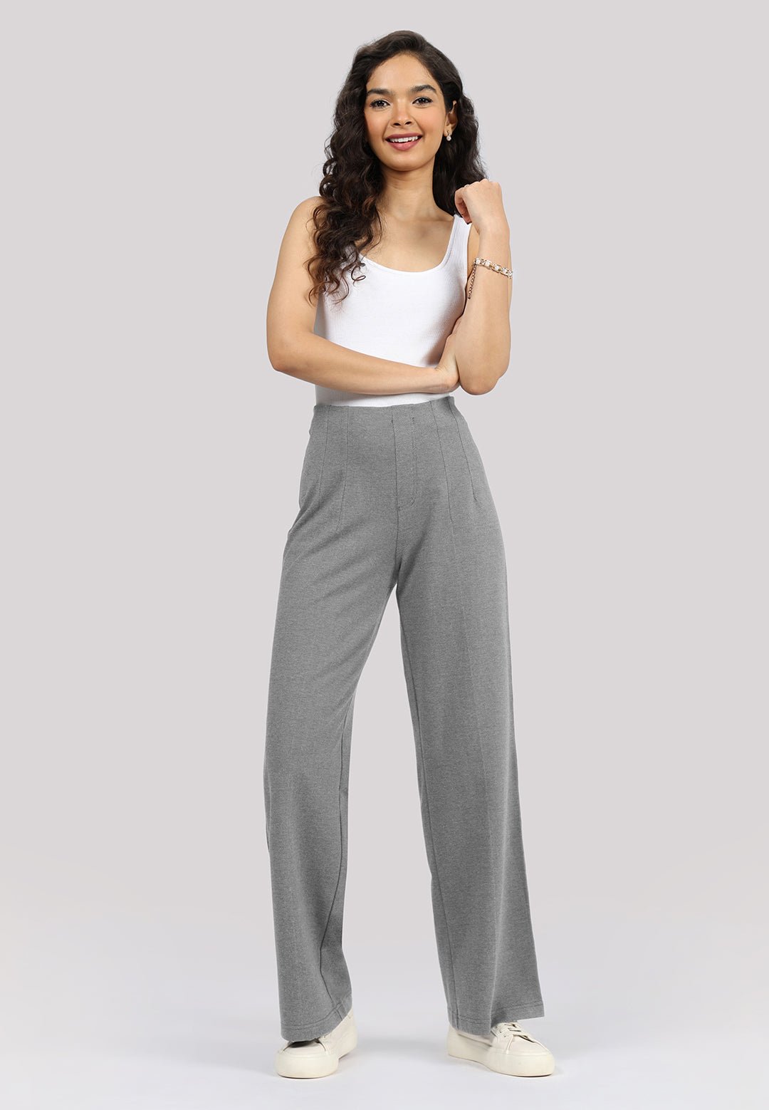 Work-To-Wine Twill Wide Dart Pants - BlissClub