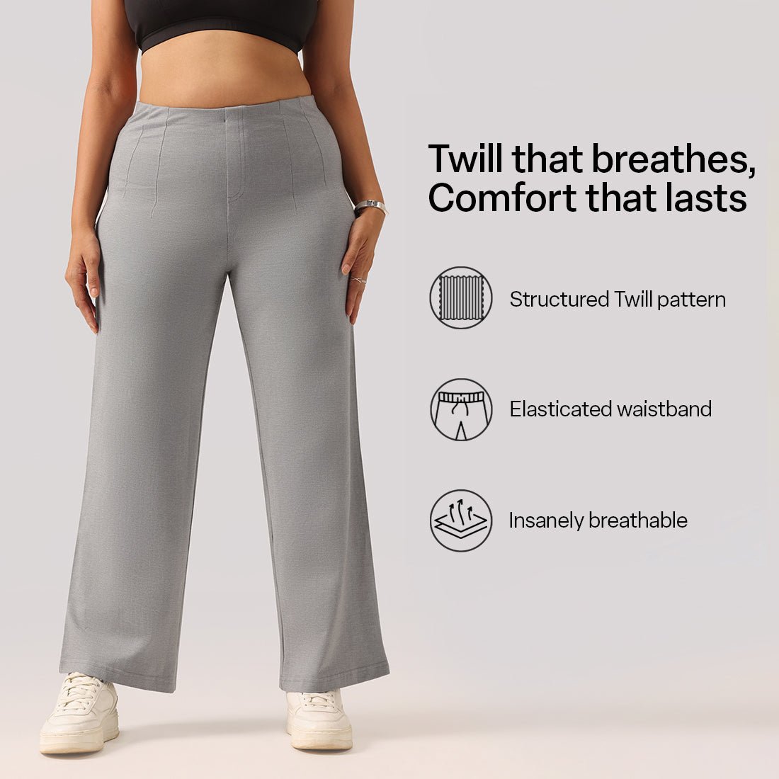 Work-To-Wine Twill Wide Dart Pants - BlissClub