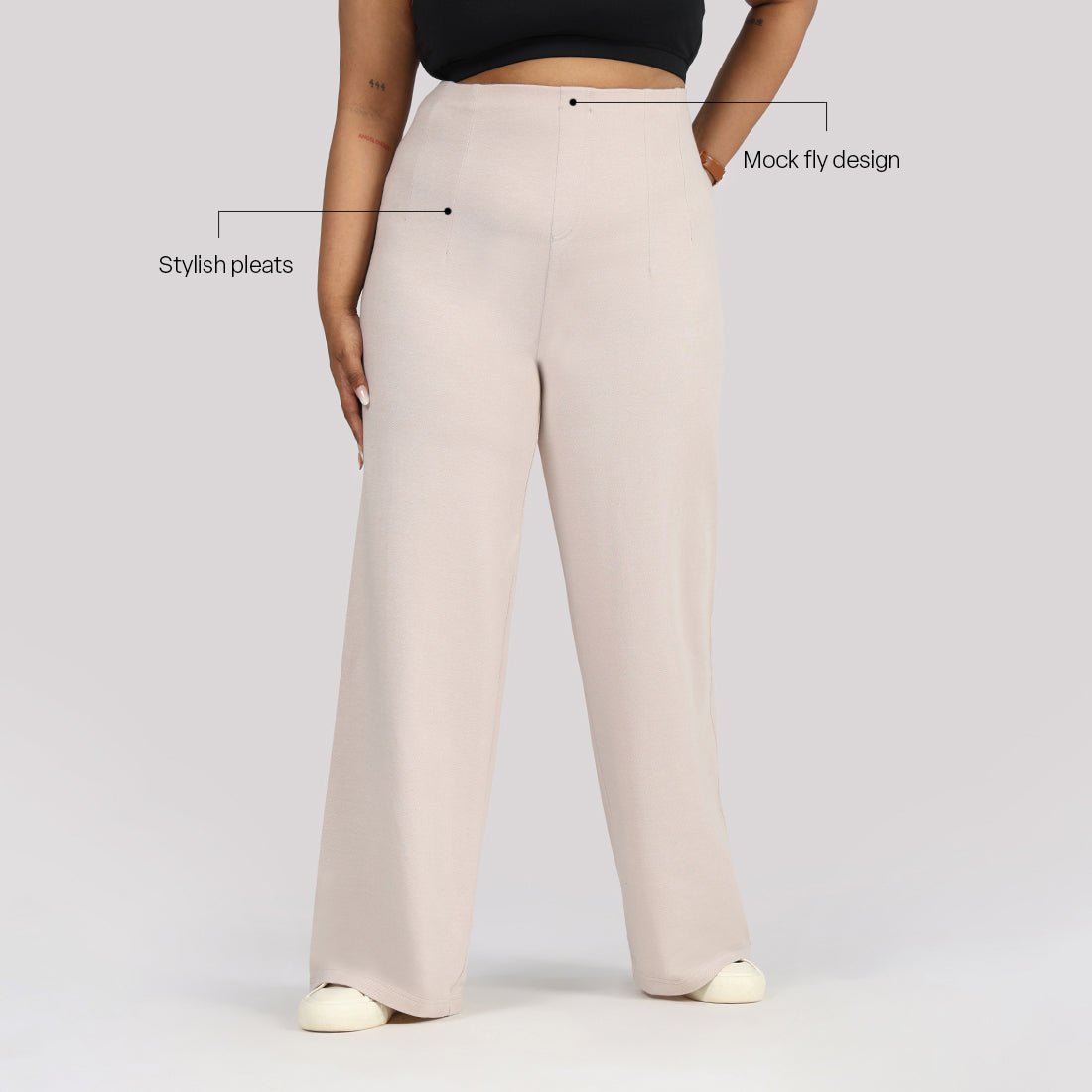 Work-To-Wine Twill Wide Dart Pants - BlissClub