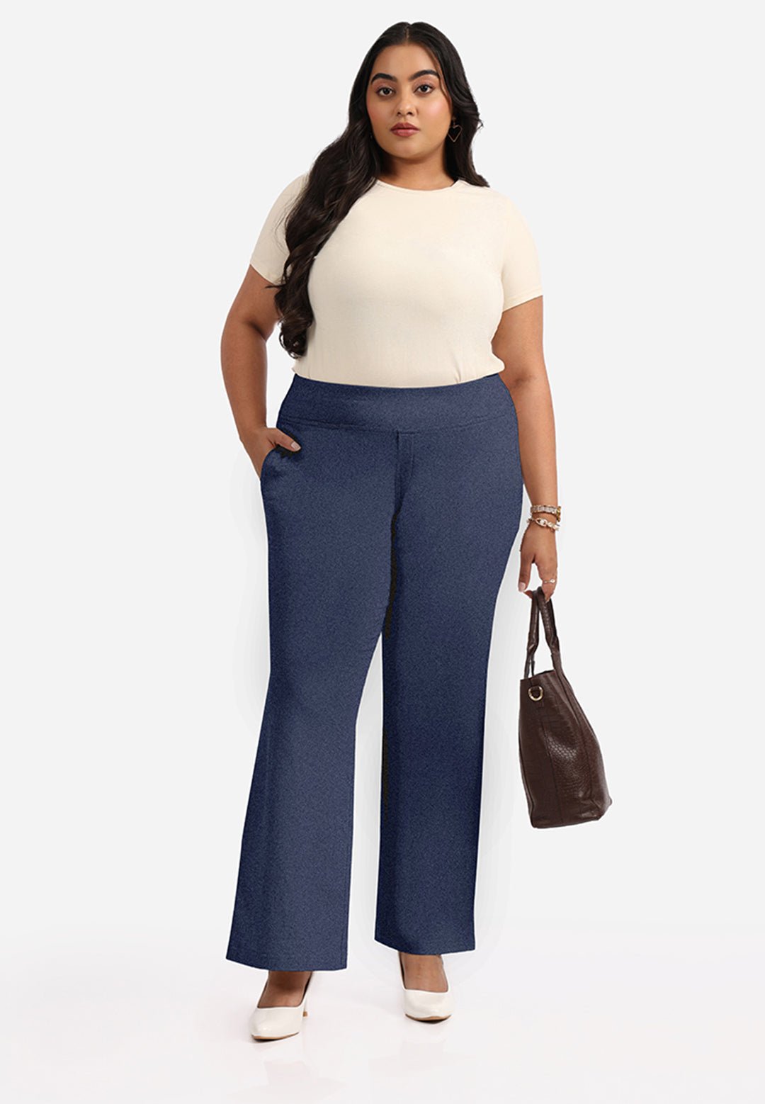 Work-To-Wine Twill Wide Leg Flare Pants - BlissClub