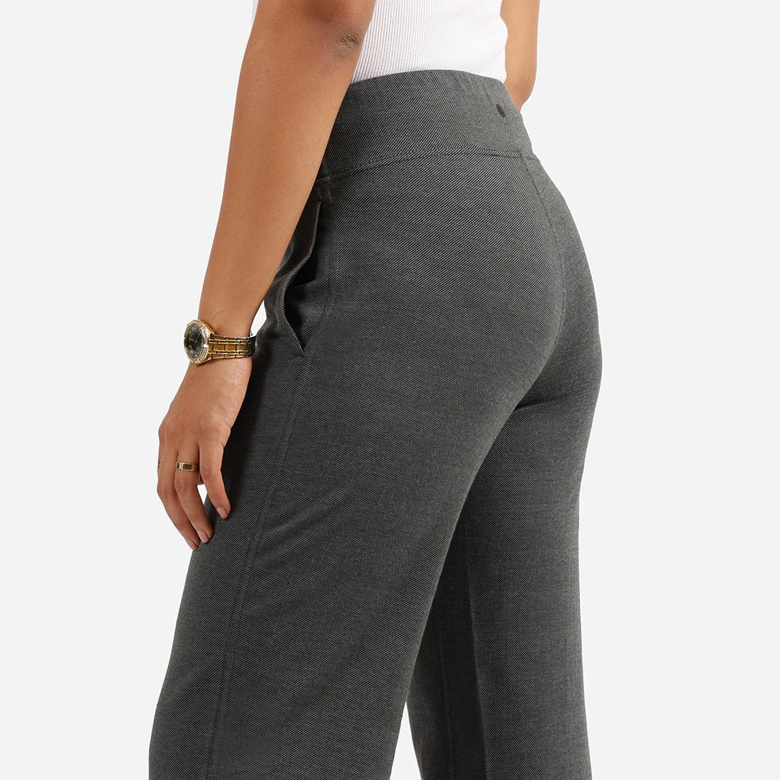 Work-To-Wine Twill Wide Leg Flare Pants - BlissClub