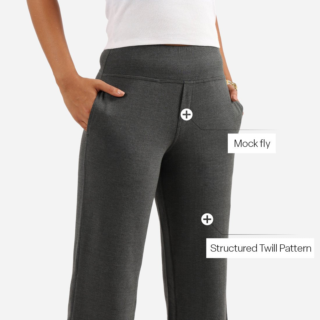 Work-To-Wine Twill Wide Leg Flare Pants - BlissClub