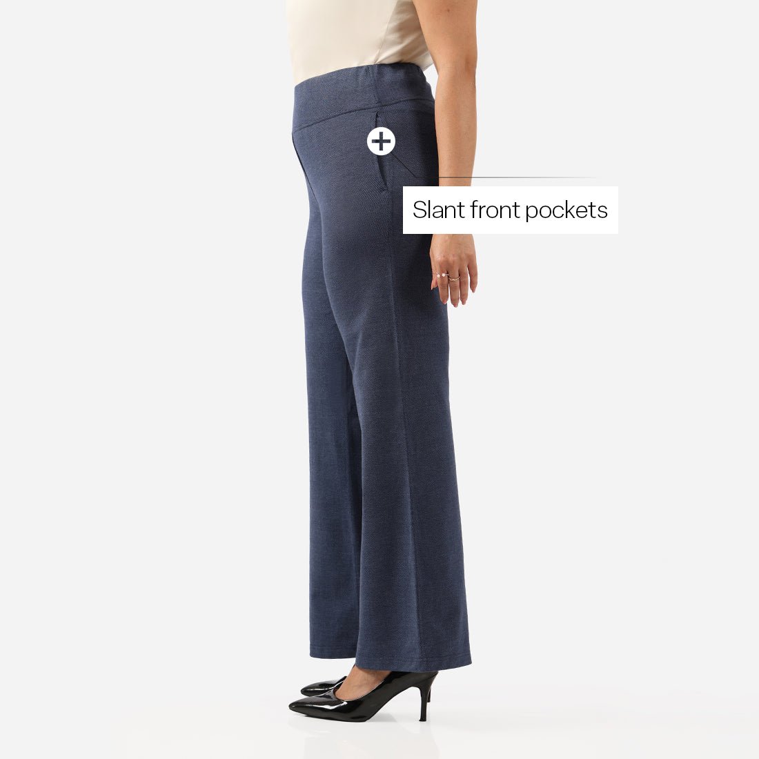 Work-To-Wine Twill Wide Leg Flare Pants - BlissClub