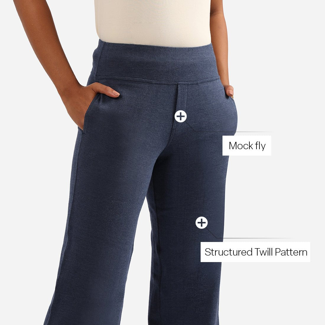 Work-To-Wine Twill Wide Leg Flare Pants - BlissClub