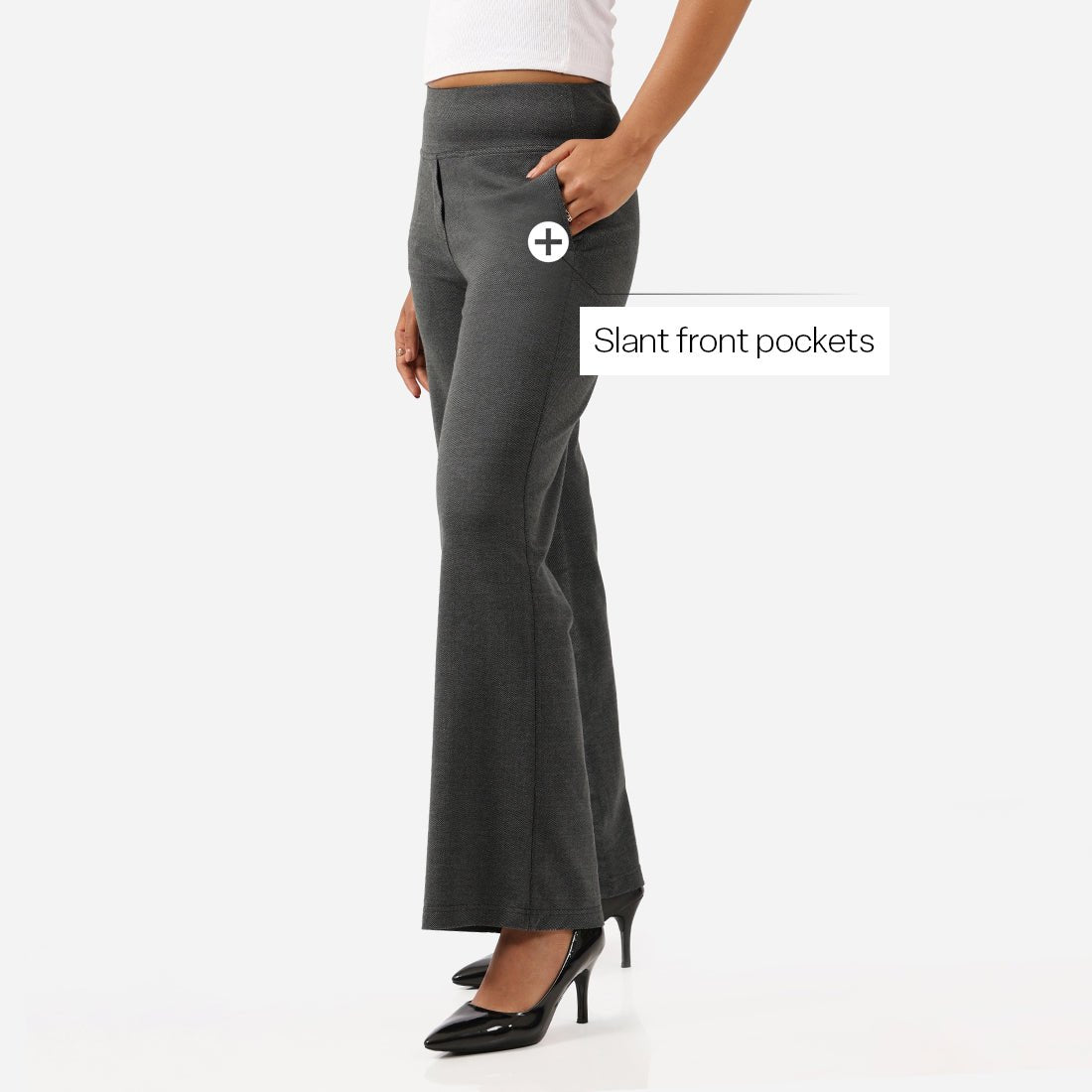 Work-To-Wine Twill Wide Leg Flare Pants - BlissClub