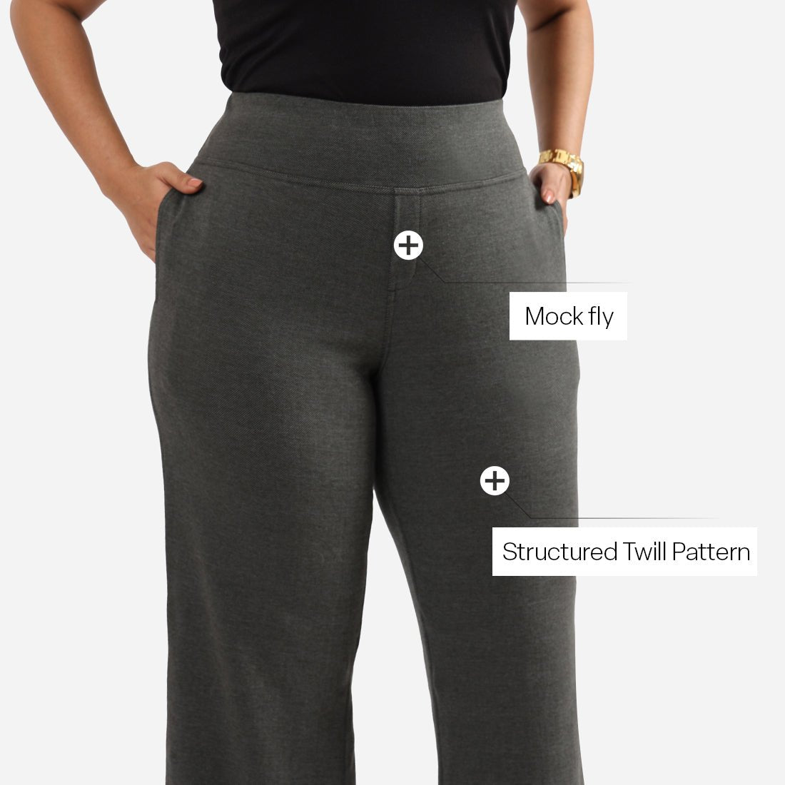 Work-To-Wine Twill Wide Leg Flare Pants - BlissClub