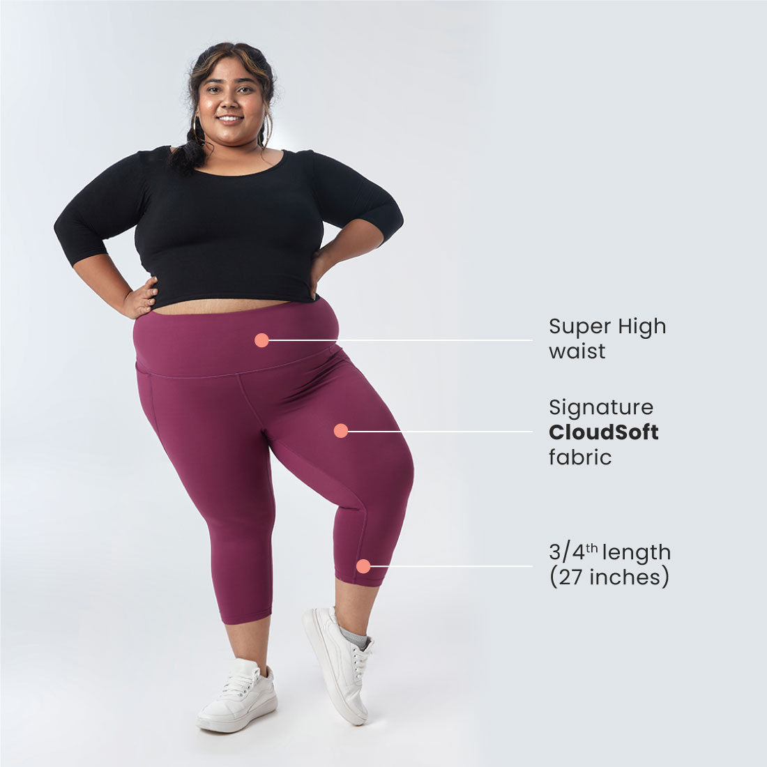 High Waisted Capris with Pockets for Women & Girls