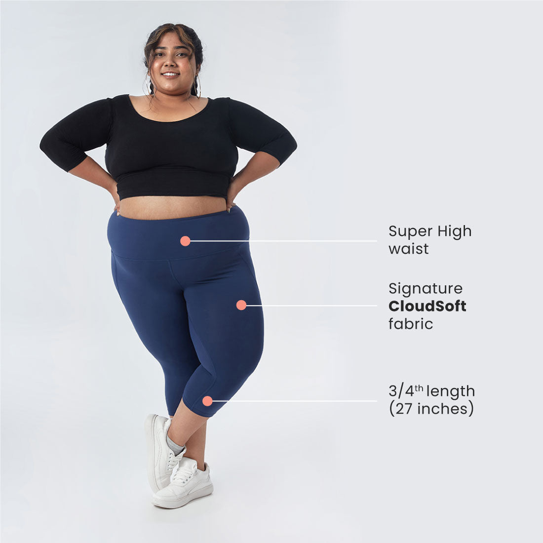 High Waisted Capris with Pockets for Women & Girls