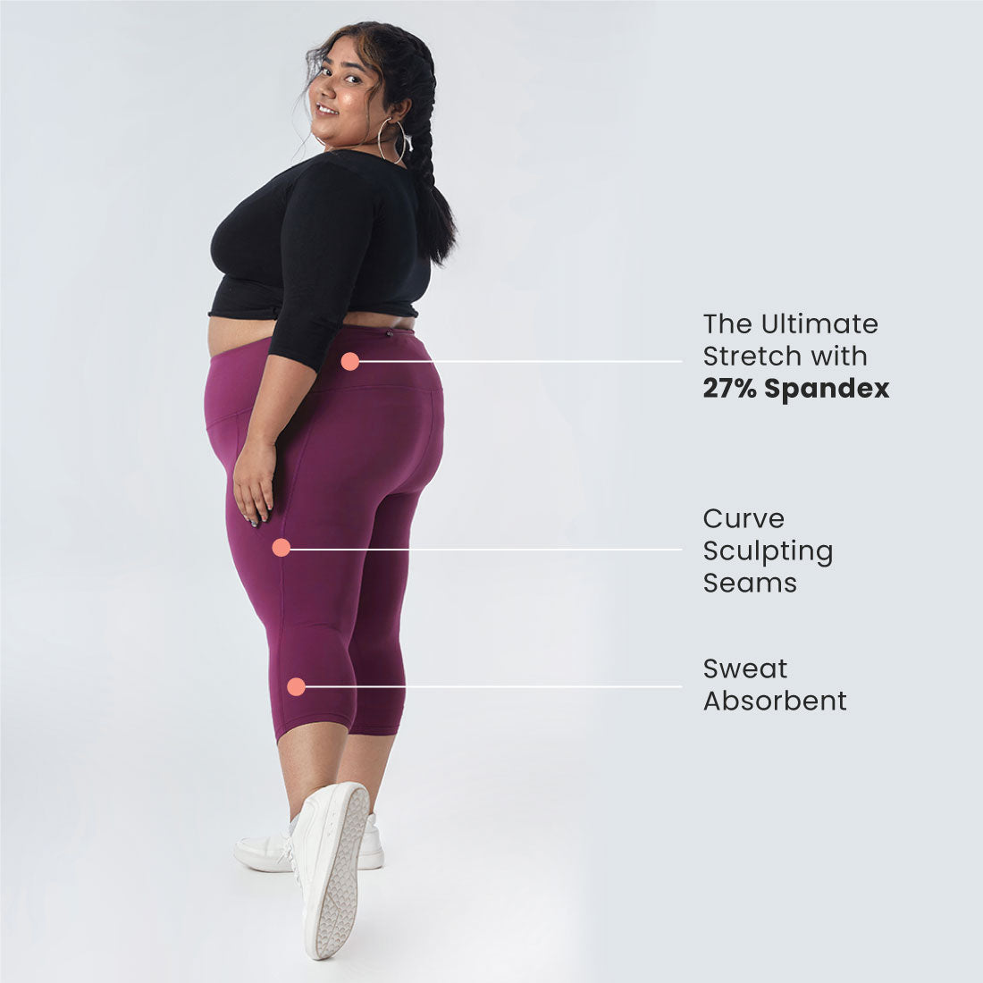 High Waisted Capris with Pockets for Women & Girls